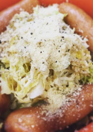 簡単キャベツとウインナーと粉チーズ-レシピのメイン写真