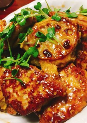 レンコンつくね 蓮根 照り焼き QC胸肉-レシピのメイン写真