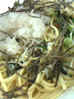 信州野沢菜としらすの和風パスタ*-レシピのメイン写真