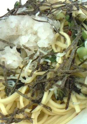 信州野沢菜としらすの和風パスタ＊-レシピのメイン写真