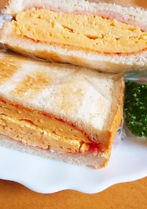 厚焼き玉子のホットサンド風-レシピのメイン写真