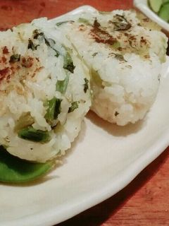 野沢菜の焼きおにぎり-レシピのメイン写真
