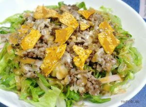 レタスとひき肉でタコス風メキシカンサラダ-レシピのメイン写真