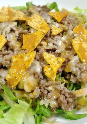 レタスとひき肉でタコス風メキシカンサラダ-レシピのメイン写真
