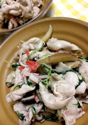 水菜と豚ロース肉の塩 黒胡椒炒め♪-レシピのメイン写真