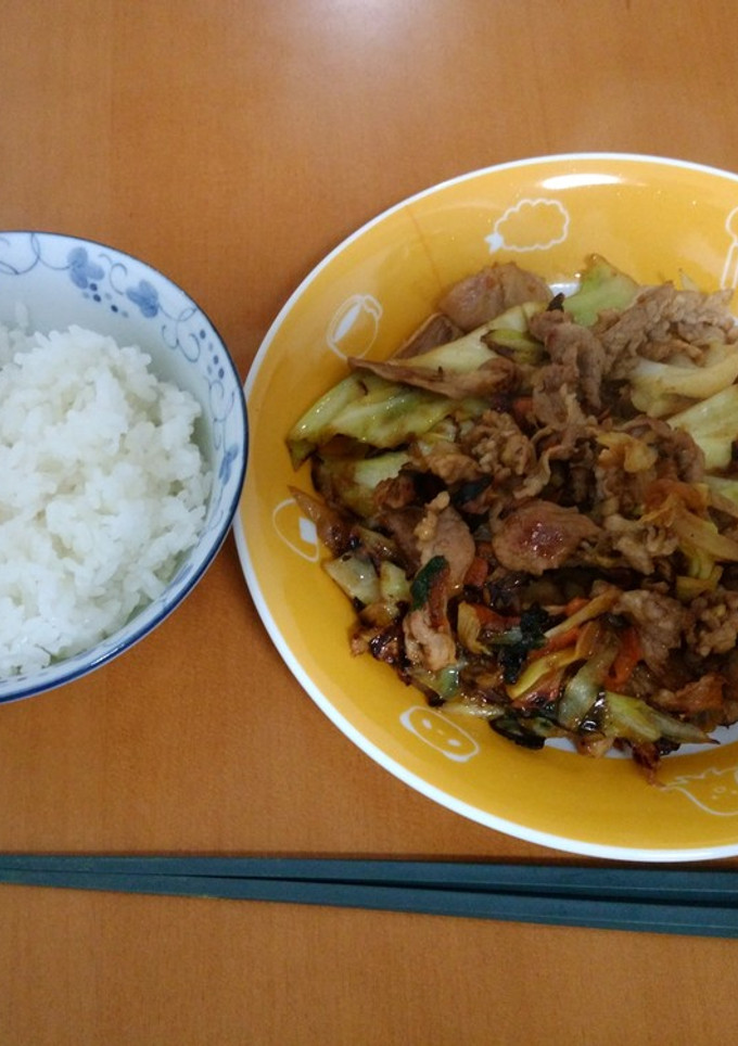 かんたん野菜炒め（豚しょうが焼き風）-レシピのメイン写真
