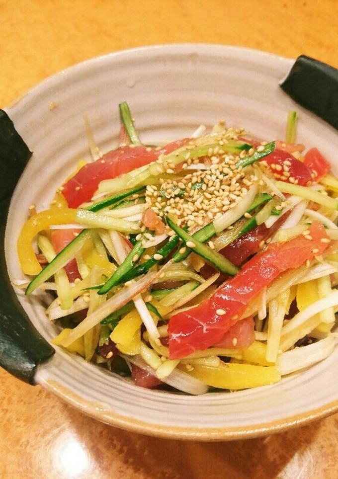 簡単おつまみ！マグロと茗荷の和え物-レシピのメイン写真