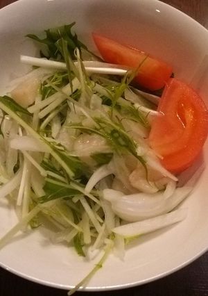 ホタテと水菜と新玉ねぎのサラダ-レシピのメイン写真