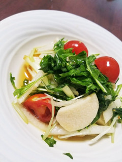 水菜と長芋のシャキネバサラダ-レシピのメイン写真