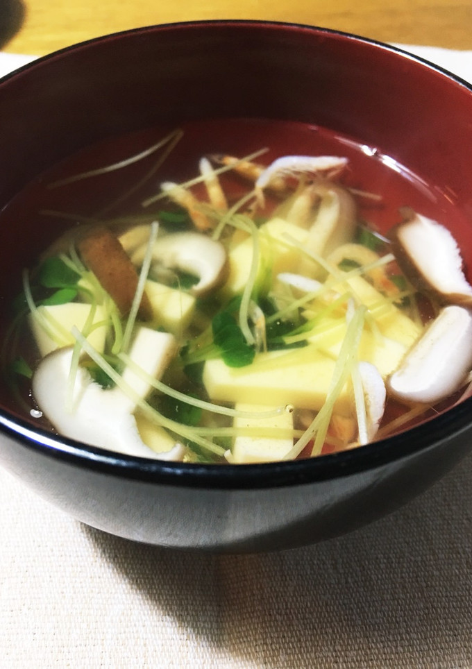卵豆腐と釜揚げ桜えびのお吸い物-レシピのメイン写真