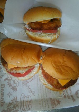 ハムカツバーガー-レシピのメイン写真