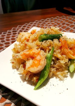 茅乃舎だしで♡炊飯器で本格的海老ピラフ！-レシピのメイン写真