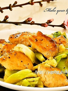 鶏胸肉と春キャベツ☆甘辛炒め-レシピのメイン写真
