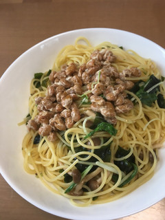 納豆とわかめのパスタ-レシピのメイン写真
