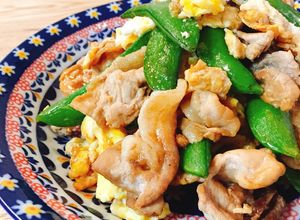 スナップエンドウと豚肉のオイスター炒め-レシピのメイン写真