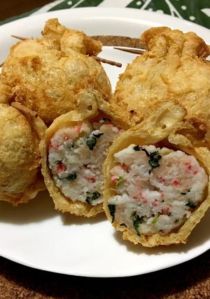 シウマイとはんぺんとカニカマの揚げ巾着-レシピのメイン写真