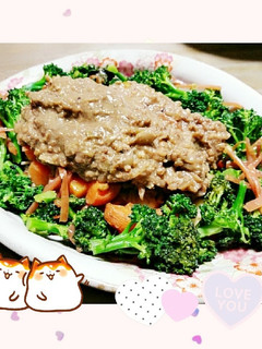 マクロビ☆根菜のひき肉風味噌あんかけ-レシピのメイン写真