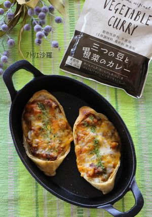 簡単！詰めて焼くだけ♪カレーオープン稲荷-レシピのメイン写真