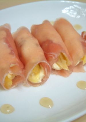 オレンジクリームチーズの生ハム巻き♪-レシピのメイン写真