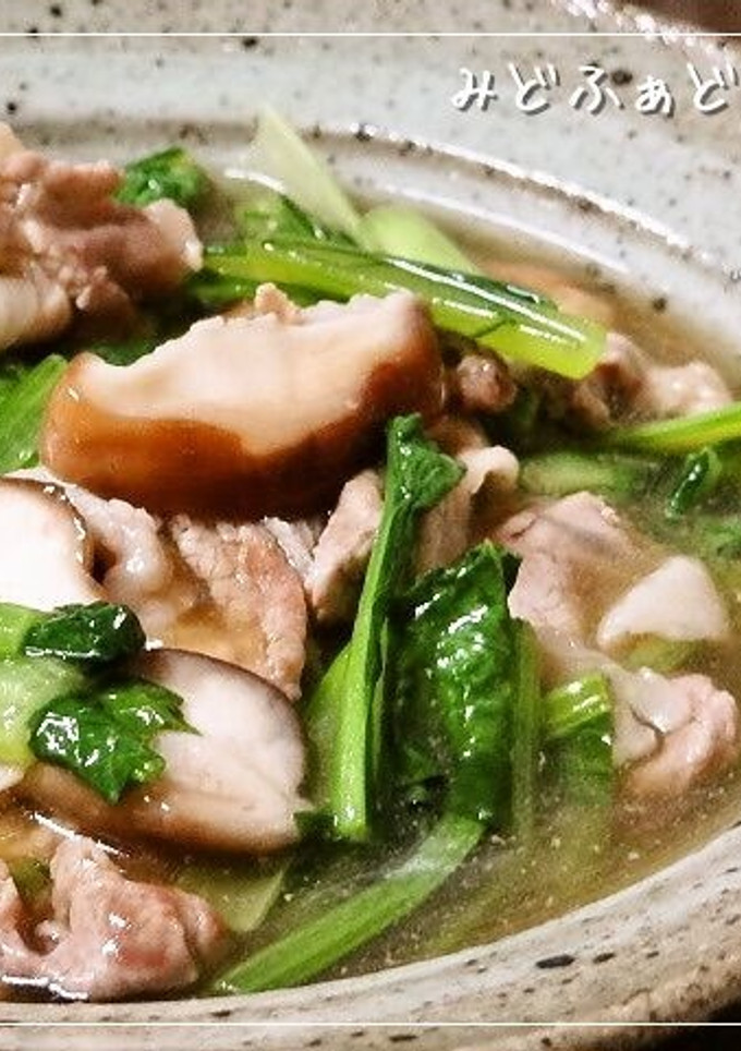 麺つゆで✿小松菜と豚肉のさっと煮-レシピのメイン写真