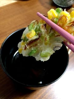 揚げない☆サクッとコーンと枝豆のかき揚げ-レシピのメイン写真