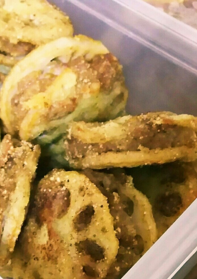れんこんのカレー風味はさみ揚げ、5日-レシピのメイン写真