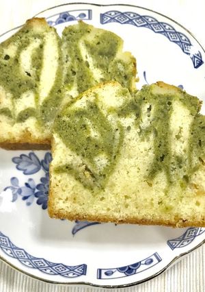 『抹茶×ホワイトチョコのパウンドケーキ』-レシピのメイン写真