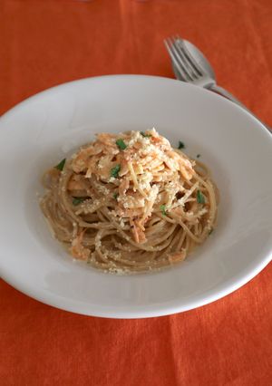 全粒粉パスタ 桜海老のクリームソース-レシピのメイン写真