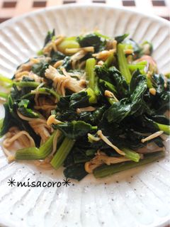 m子ども大好き!ほうれん草とえのき炒め-レシピのメイン写真