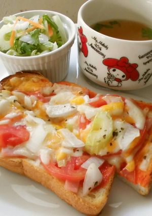 新たまねぎ&セロリのピザトースト♪-レシピのメイン写真