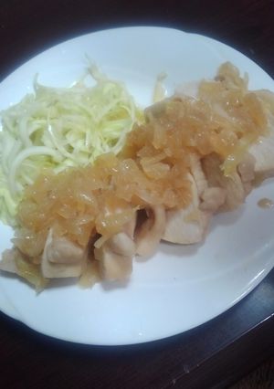 鶏胸肉で！ヘルシー簡単オニオンソースがけ-レシピのメイン写真