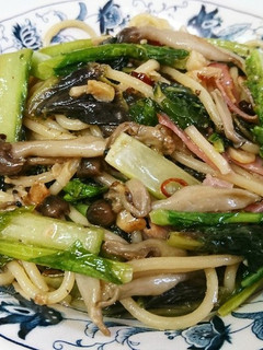 からし菜とのらぼう菜のペペロンチーノ-レシピのメイン写真