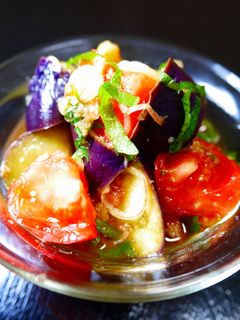 なすとトマトの生姜みょうが大葉ぽん酢和え-レシピのメイン写真