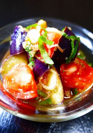 なすとトマトの生姜みょうが大葉ぽん酢和え-レシピのメイン写真