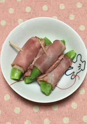 スナップエンドウのベーコン巻き-レシピのメイン写真
