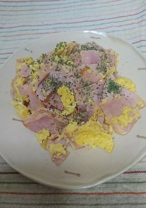ザックリと！ハムと卵炒め(^^;-レシピのメイン写真