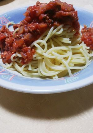 サバ水煮缶 トマト缶パスタソース-レシピのメイン写真