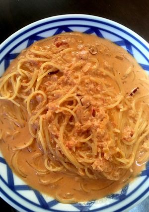 超簡単プチ贅沢蟹クリームパスタ-レシピのメイン写真