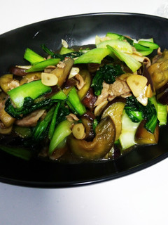 ナスとチンゲン菜のにんにく炒め-レシピのメイン写真