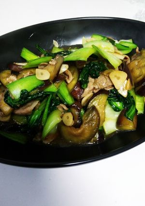 ナスとチンゲン菜のにんにく炒め-レシピのメイン写真