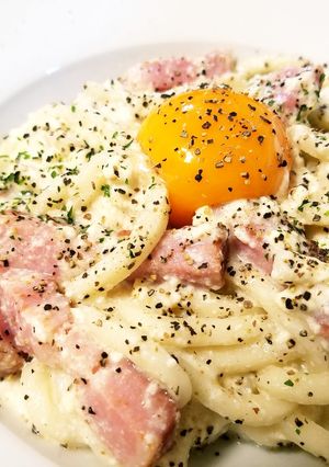 お豆腐ソースのカルボナーラうどん-レシピのメイン写真