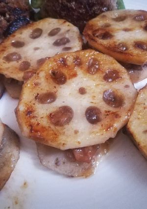 れんこんの梅入りはさみ焼き-レシピのメイン写真
