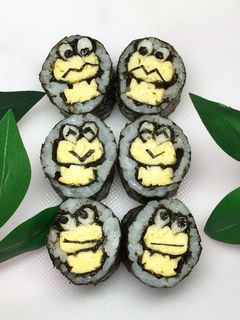 寿司型・模様巻き(玉子のカエルちゃん)-レシピのメイン写真