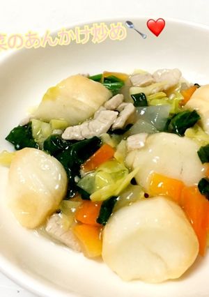 離乳食完了期＊お麸と野菜のあんかけ炒め-レシピのメイン写真