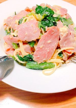 簡単！お洒落に小松菜のクリームパスタ♪♪-レシピのメイン写真