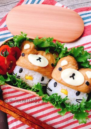 お砂糖味醂なしリラックマキティ稲荷(動画-レシピのメイン写真