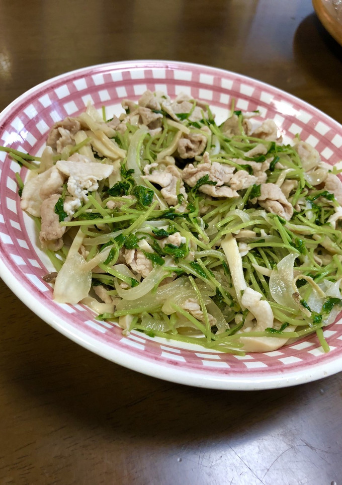 豚モモ肉と豆苗のマヨポン炒め-レシピのメイン写真