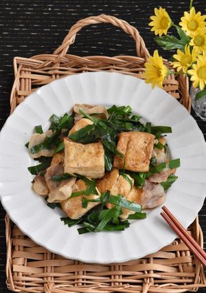 豚バラ豆腐とにらのうま塩炒め-レシピのメイン写真