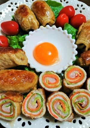きゃべつと人参の豚巻きwith黄身ソース-レシピのメイン写真