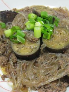 一石二鳥? 麻婆茄子春雨-レシピのメイン写真